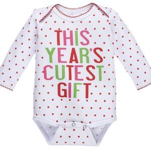 This Year's Cutest Gift  Baby Girl Long Sleeve Holiday One Piece (0 - 6 Months)
